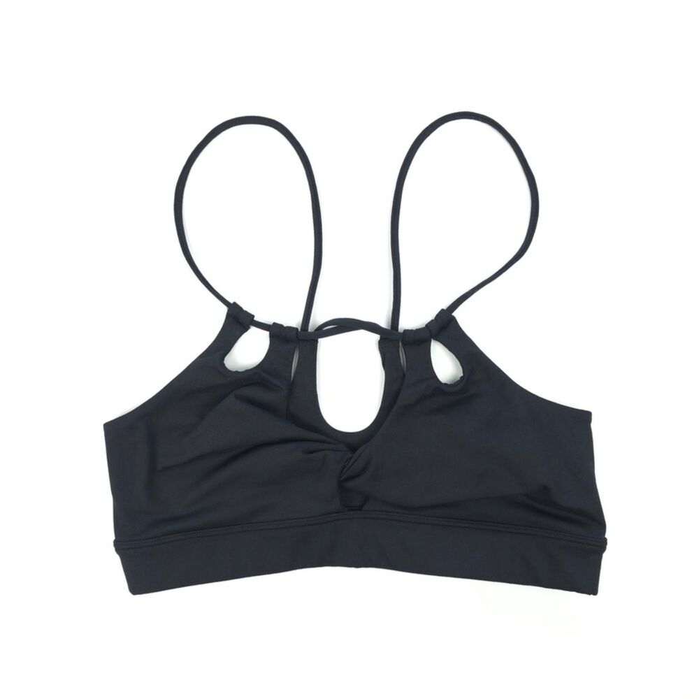 BOMBSHELL Sportswear Twist Sports Bra Black Athletic Gym Sporty Training Running